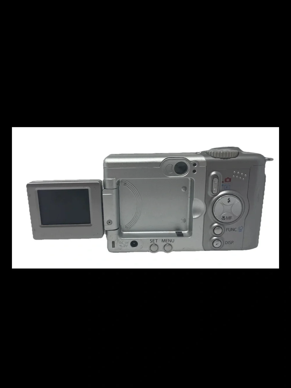 Canon PowerShot A400 4.0MP Digital Camera Tested Working Silver w/ Battery Door